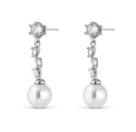 Zirconia and Chaton with Pearls and Pearls Earrings 31.600€ #5006299114380